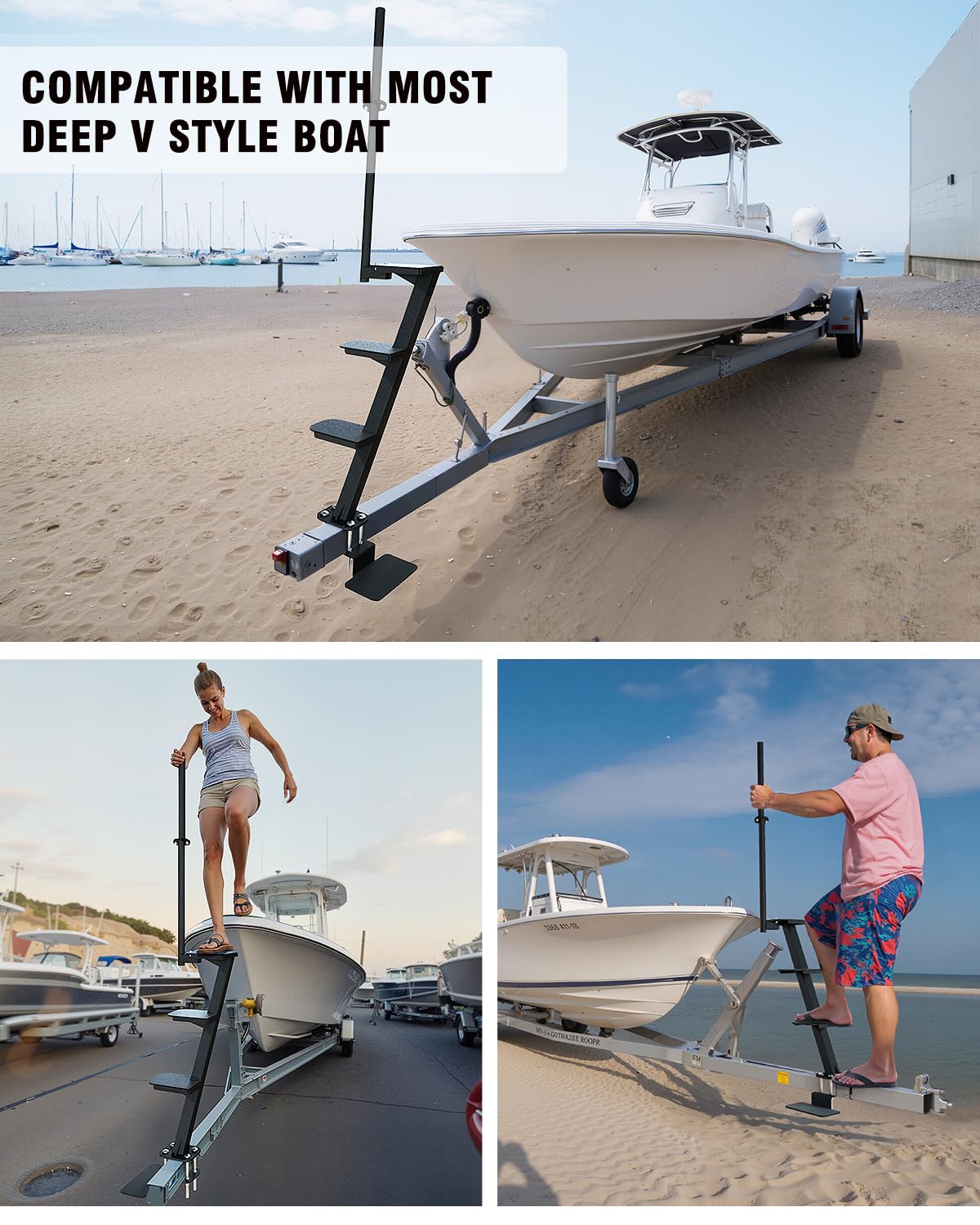 Aupar lifestyle at dock showing convenient access while preparing a boat