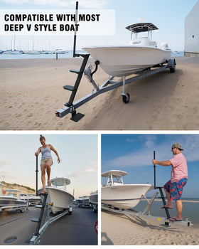 Aupar lifestyle at dock showing convenient access while preparing a boat