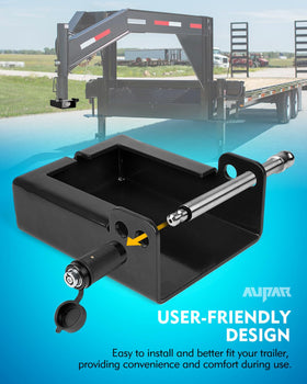 Aupar lock on trailer at storage lot providing visible theft deterrent