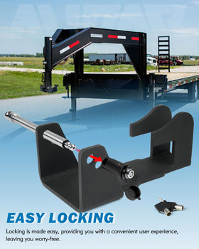 Aupar lock on a ranch trailer illustrating livestock hauler security and peace of mind