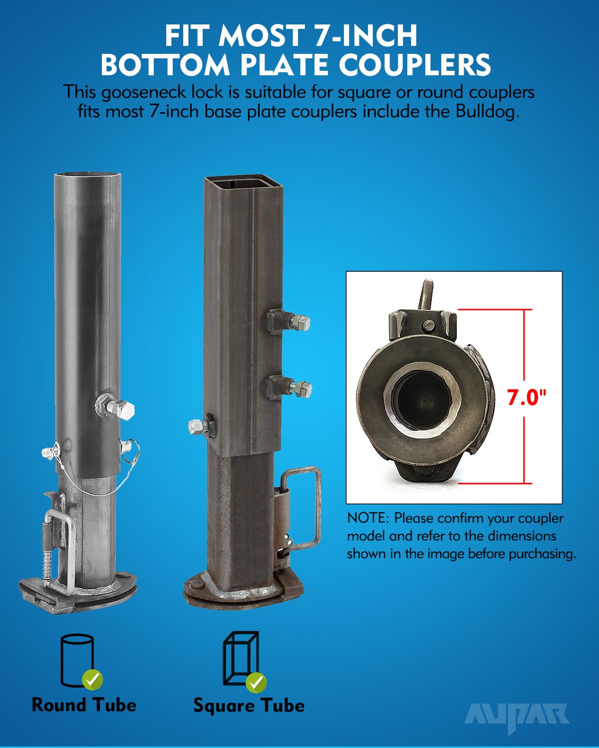 Aupar side profile highlighting steel construction and corrosion resistance