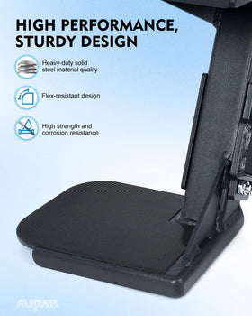 Aupar step mounted on trailer tongue demonstrating adjustable bracket fit and stability