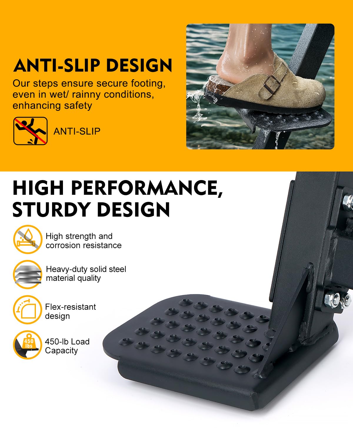 Aupar mounting bracket and hardware displayed for easy adjustable installation