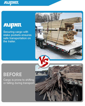 Aupar stake pocket with 2x4 inserted demonstrating compatibility benefit