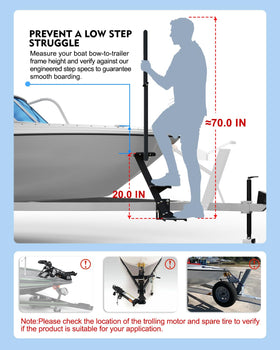 Aupar step beside a shoe to show scale and comfortable step spacing for users