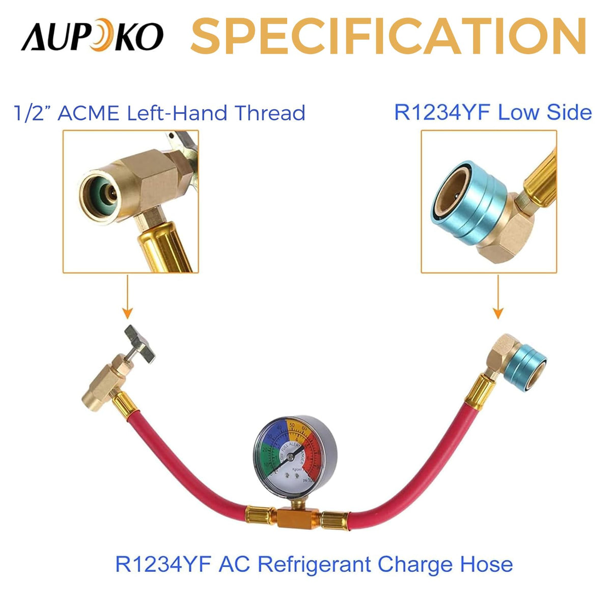 Aupoko detailed 14mm low-side quick coupler showing push-lock action for fast service