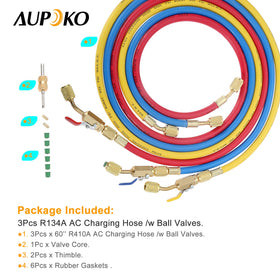Aupoko included accessories laid out showing valve core remover and gaskets for convenience