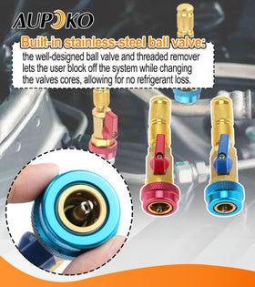 Aupoko blue low-pressure coupler showing LP port fit for safer maintenance