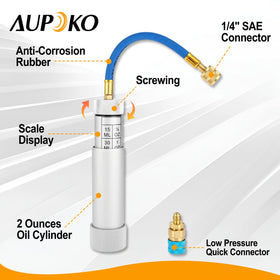 Aupoko check valve close-up on brass connector, precise seal for safe injection