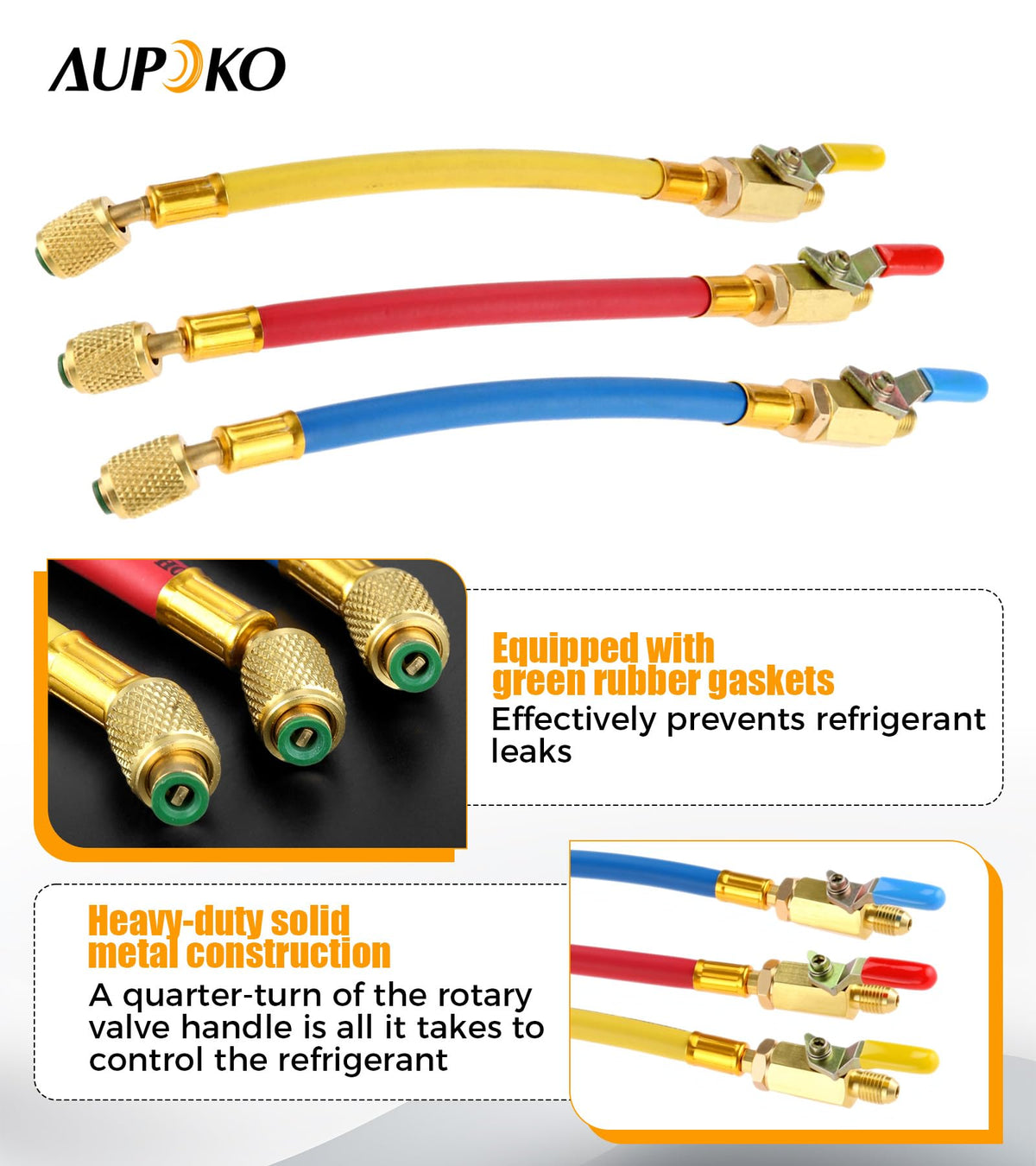 Aupoko red blue yellow knobs clearly color-coded to prevent mix-ups
