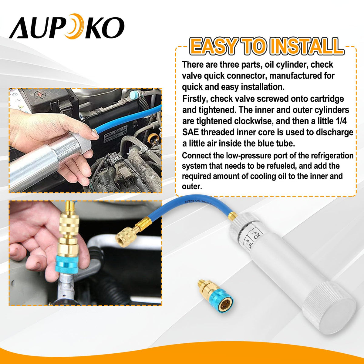 Aupoko hand-turn screw detail, ergonomic control for measured oil or dye delivery