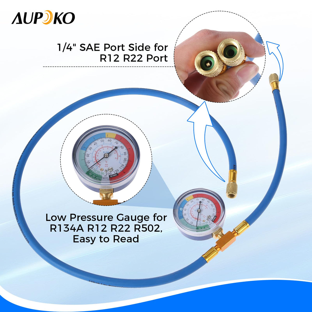 Aupoko 59-inch rubber hose full length providing flexible reach for engine bay access