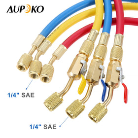 Aupoko hose stretched beside measuring tape to show 60-inch length and reach advantage