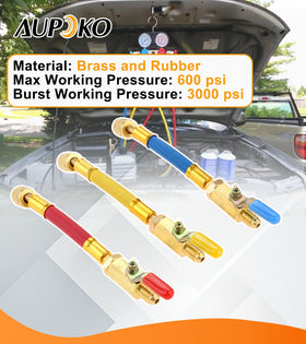 Aupoko hoses connected to a manifold showing compatibility and professional setup