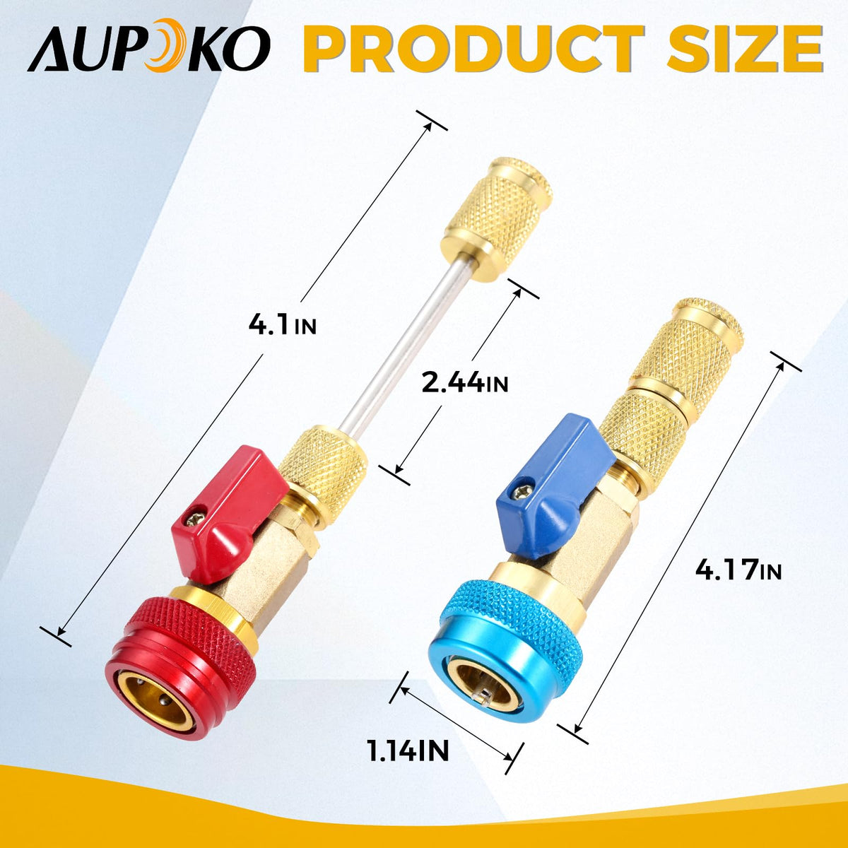 Aupoko in use on car AC port minimizing refrigerant loss during core change