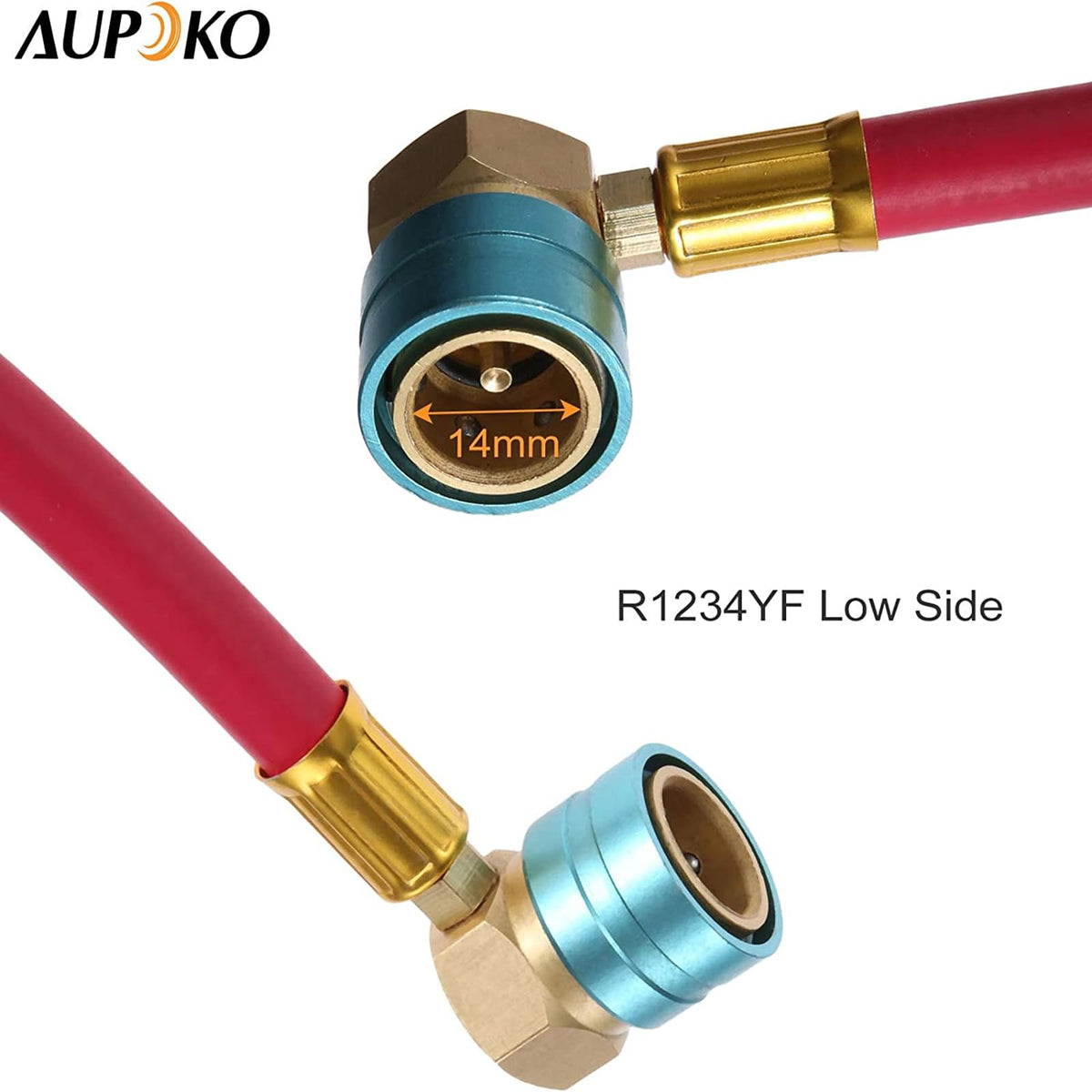 Aupoko kit attached to vehicle low-side port illustrating practical on-car use and safety