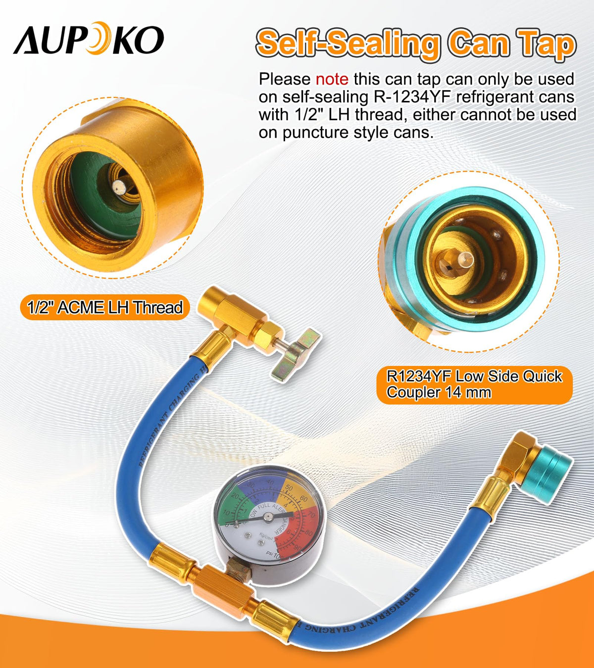 Aupoko gauge close-up showing clear dial for accurate pressure reading and better charging control