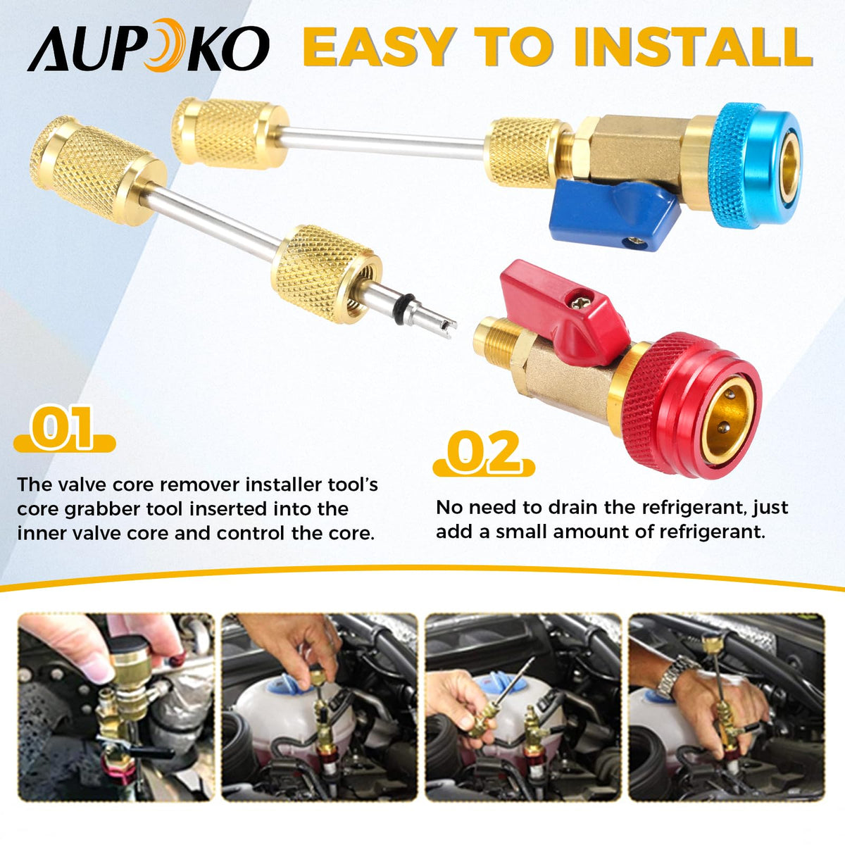 Aupoko valve cores spread with spare cores for immediate replacement convenience