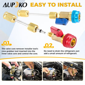 Aupoko valve cores spread with spare cores for immediate replacement convenience