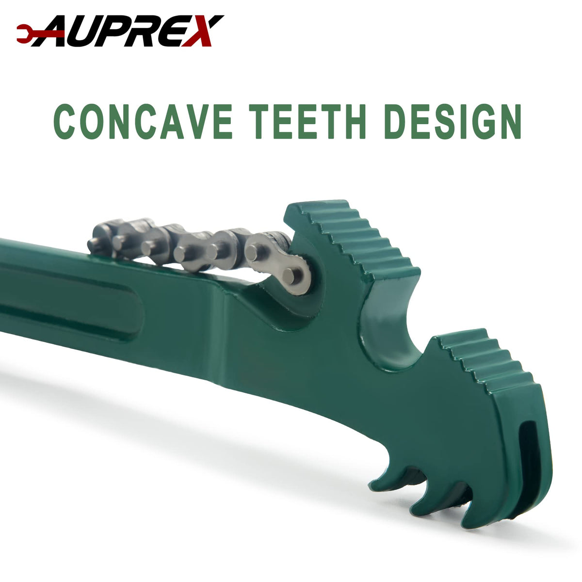 AUPREX handle grip detail demonstrating long-handle leverage advantage