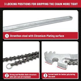 AUPREX hardened steel chain close-up demonstrating durable grip strength