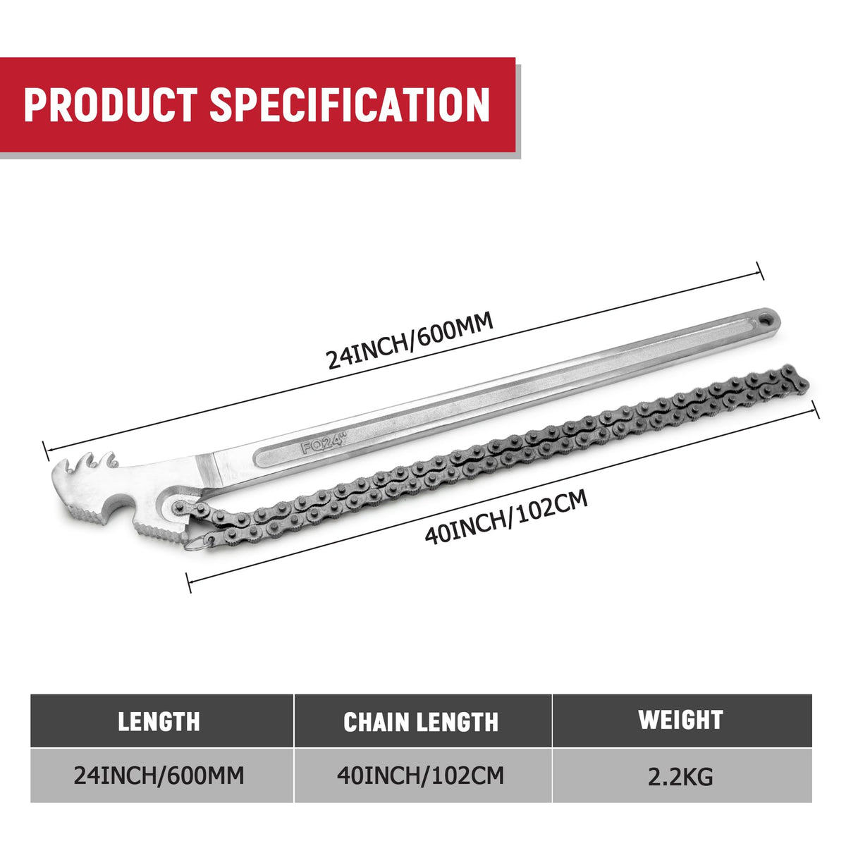 AUPREX close-up of long I-beam handle offering increased torque advantage