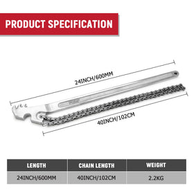 AUPREX close-up of long I-beam handle offering increased torque advantage