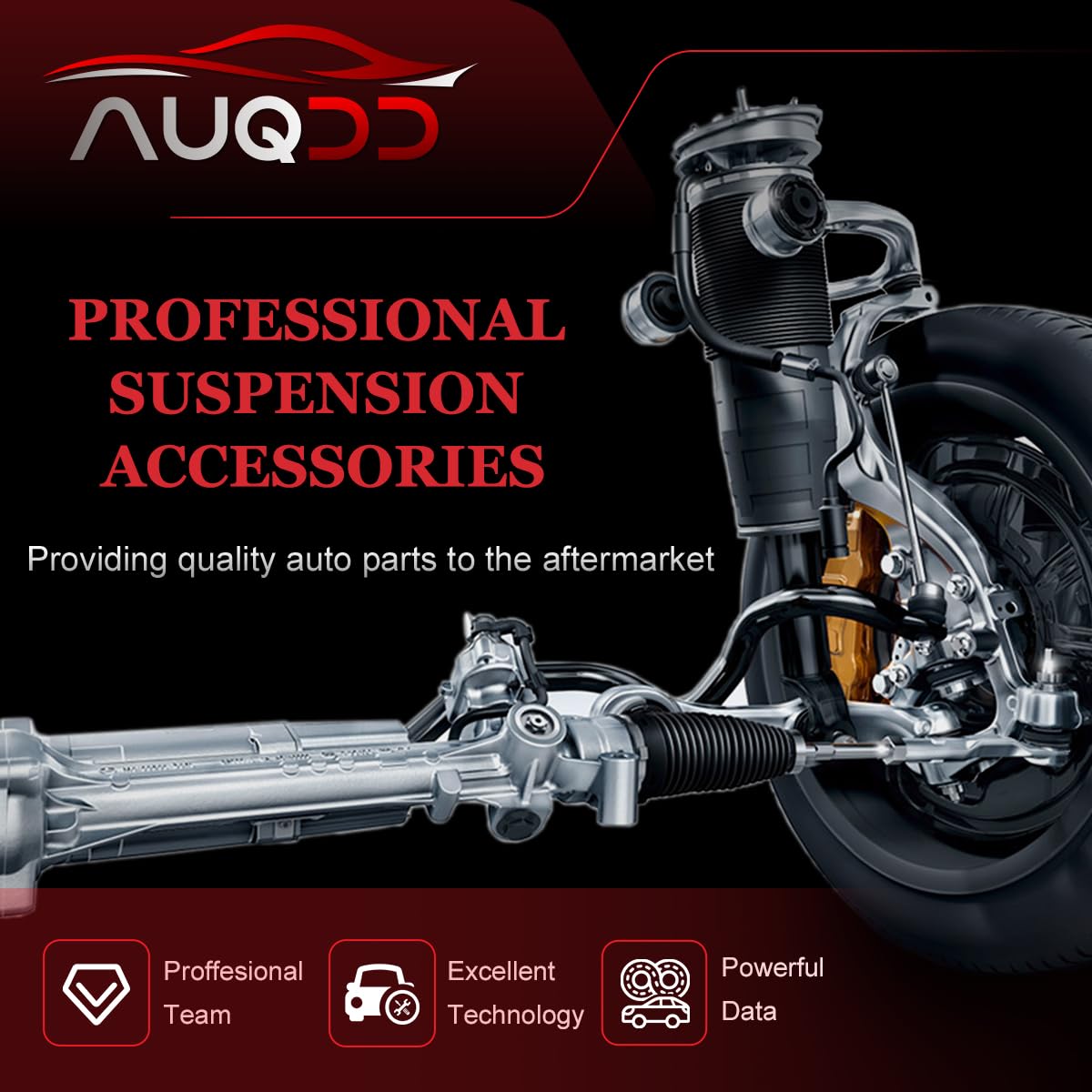 AUQDD ball joints on a workbench during garage install showing straightforward replacement