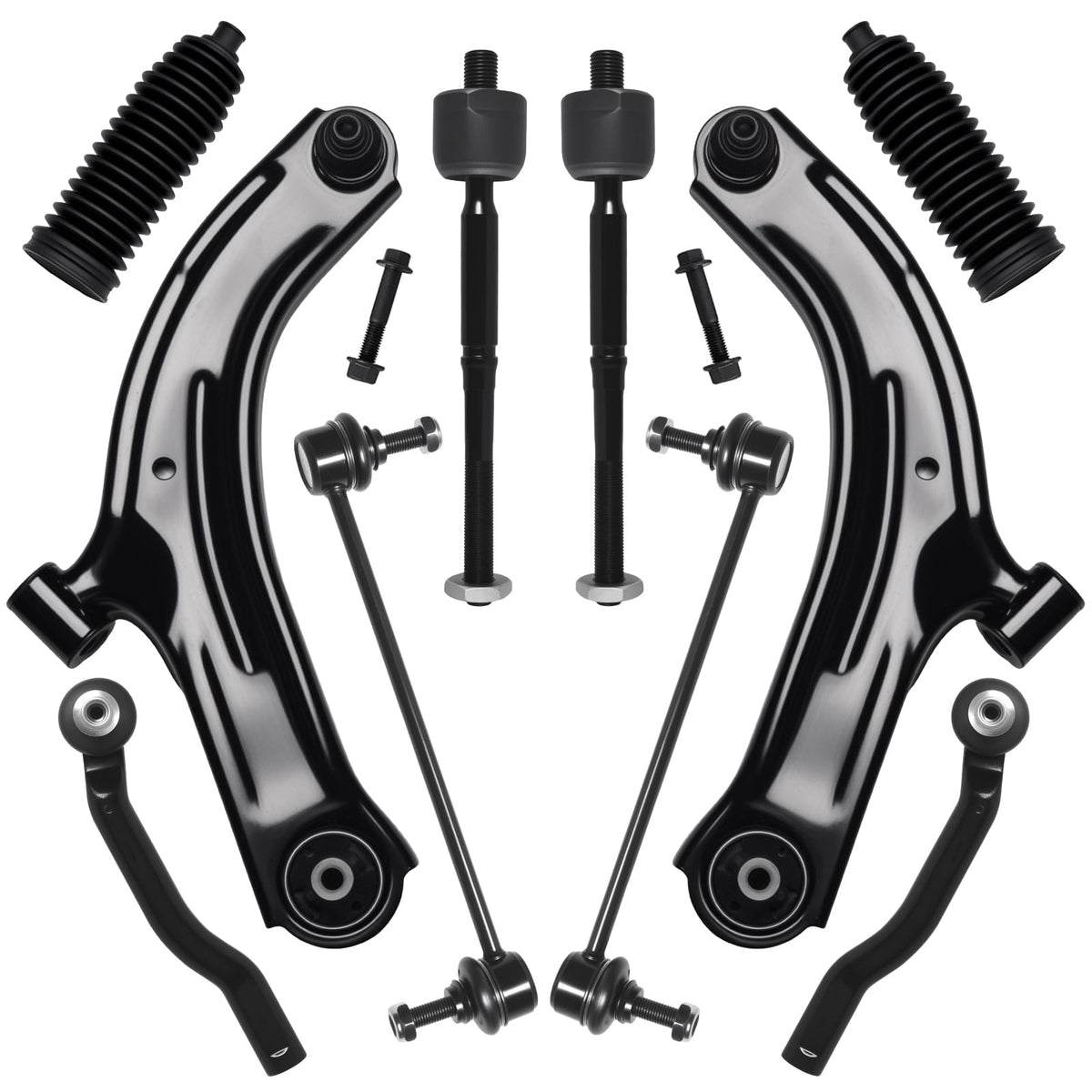 AUQDD front suspension kit packaging showing full component set and fitment benefit