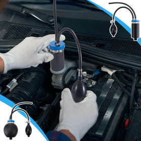 Aurelema in use sealing an intake port on an engine to enable effective smoke leak detection on vehicles