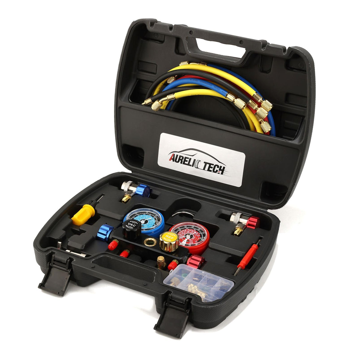 AURELIO TECH front manifold view showing ports and benefits of versatility