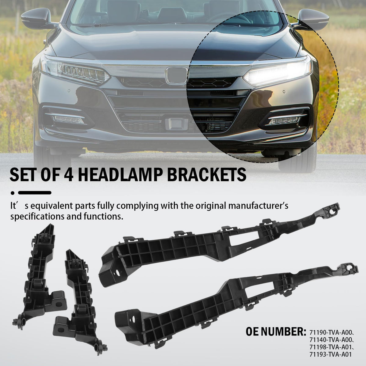 AUROLYNNE brackets installed on a 2019 Honda Accord front end restoring alignment