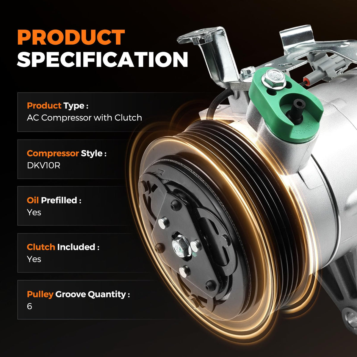 aurosant six-groove pulley detail for accurate belt fitment and secure drive benefit