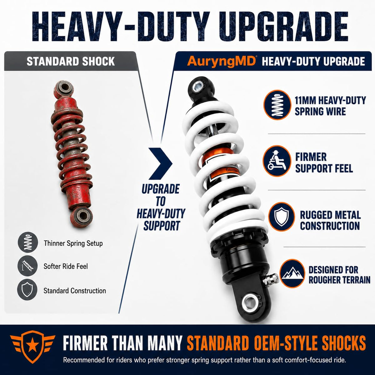 AuryngMD installed on pit bike swingarm demonstrating ride stability
