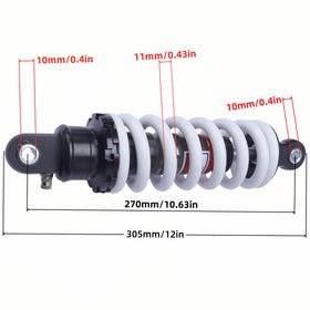 AuryngMD side profile of shock extended illustrating length and improved ride control