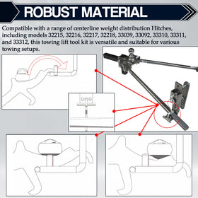 Aussio installed on a Husky hitch lifting spring bar, displays reliable fitment