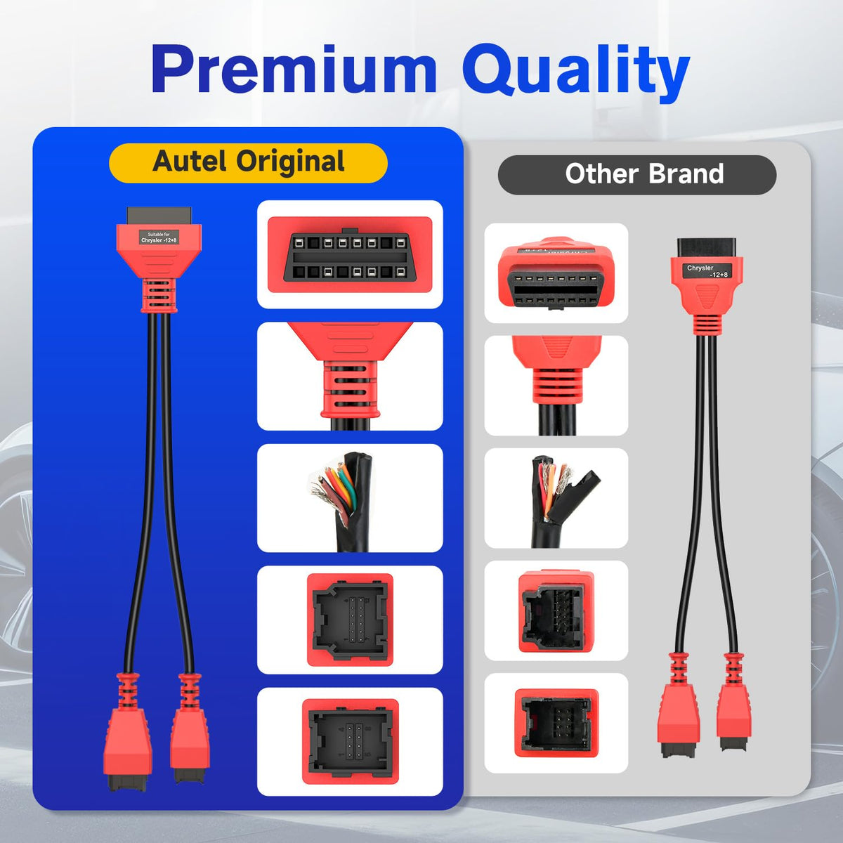 Autel cable plugged into vehicle ports demonstrating SGW bypass access