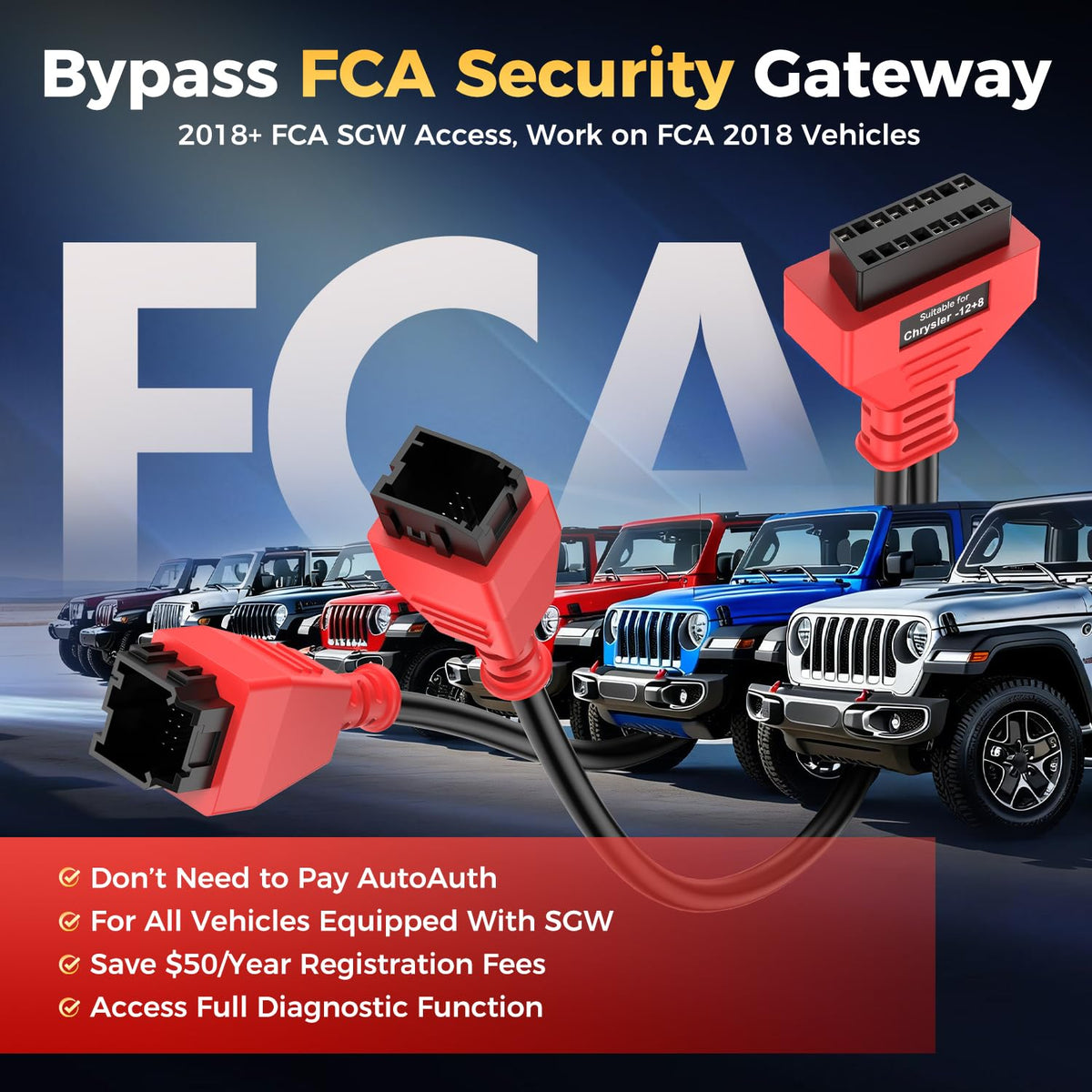 Autel adapter installed in vehicle enabling scanner access to blocked ECUs