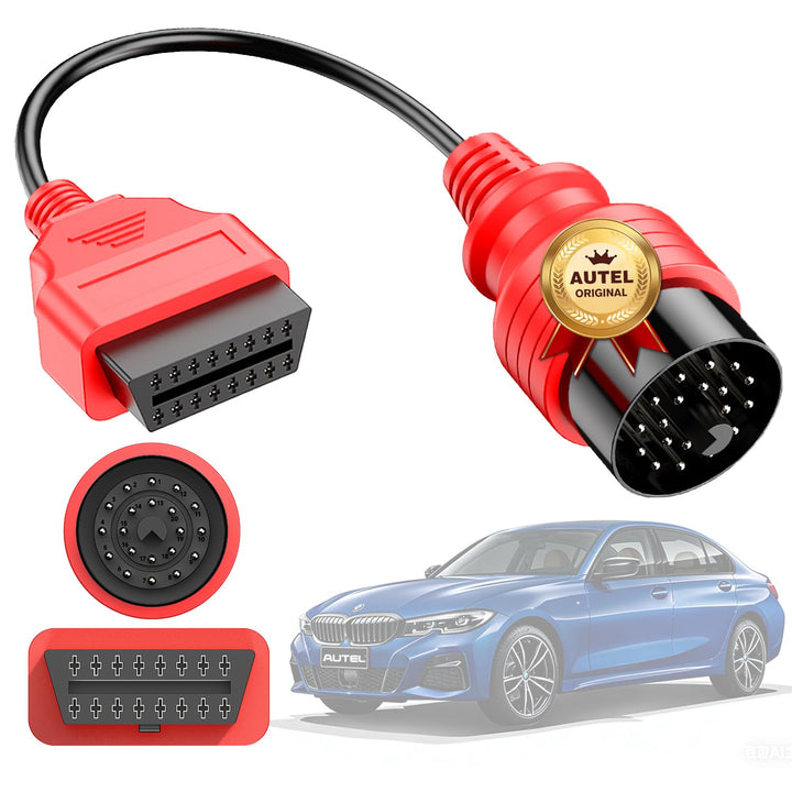 Autel front view of 20-pin to 16-pin adapter showing secure connection benefit