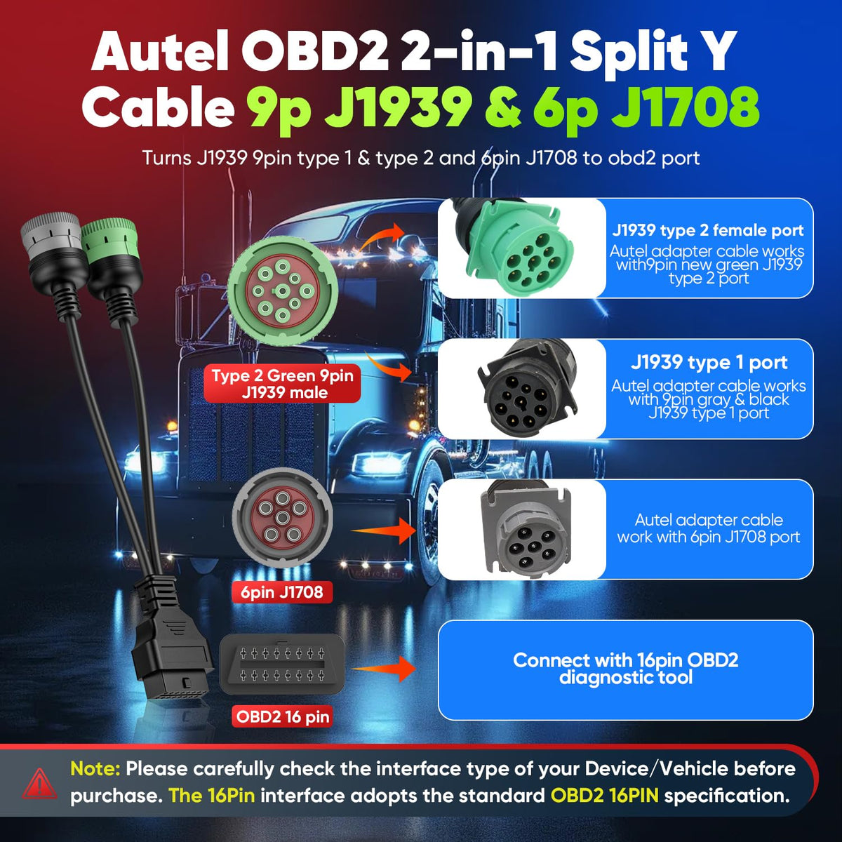 Autel 6-pin J1708 connector macro showing solid contact points and longevity