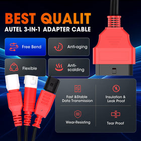 Autel adapter 3-pin plug close-up highlighting Autel quality and reliable signal routing