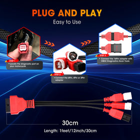 Autel adapter 4-pin plug detail demonstrating secure fit and solid contact for diagnostics