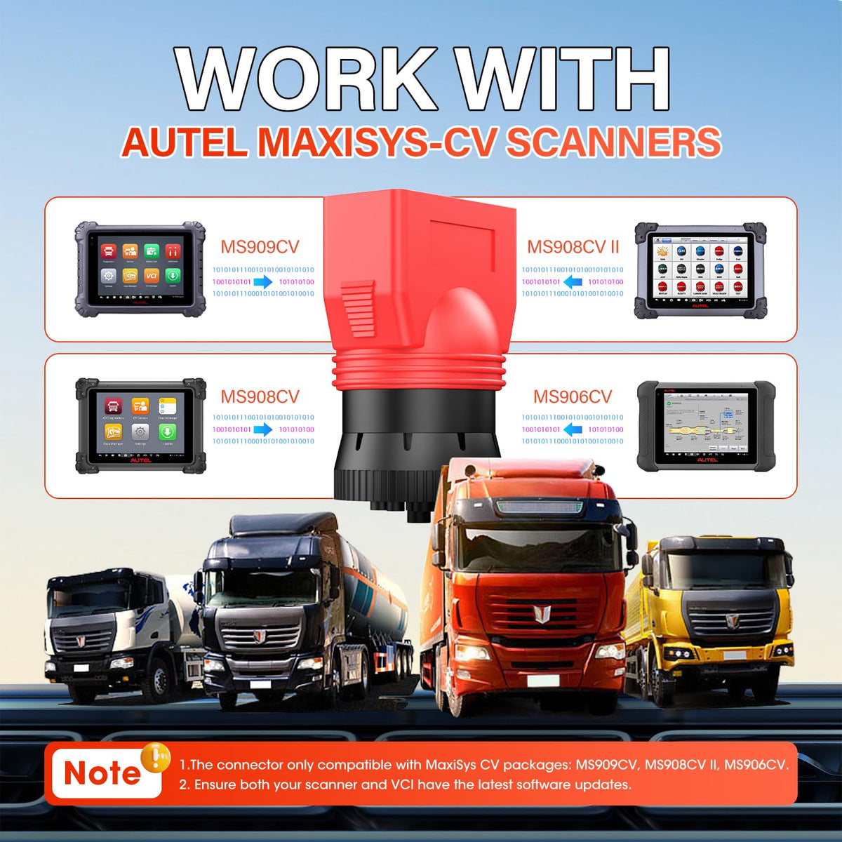 Autel adapter molded housing detail, durable construction for repeated use