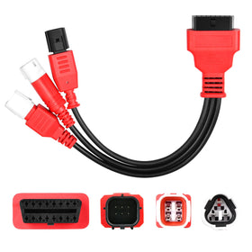 Autel adapter front view showing 16-pin OBD connector and small-pin leads for reliable connection