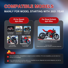 Autel adapter plugged into motorcycle port demonstrating quick plug-and-play benefit