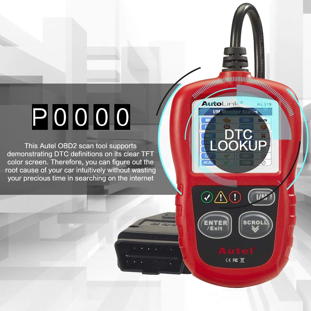 Autel AL319 rear label with model info and certification, helps verify compatibility
