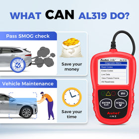 Autel AL319 displaying freeze frame data to review engine conditions and simplify troubleshooting
