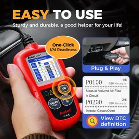 Autel AL319 in-vehicle use with driver reading codes to diagnose check engine issues fast