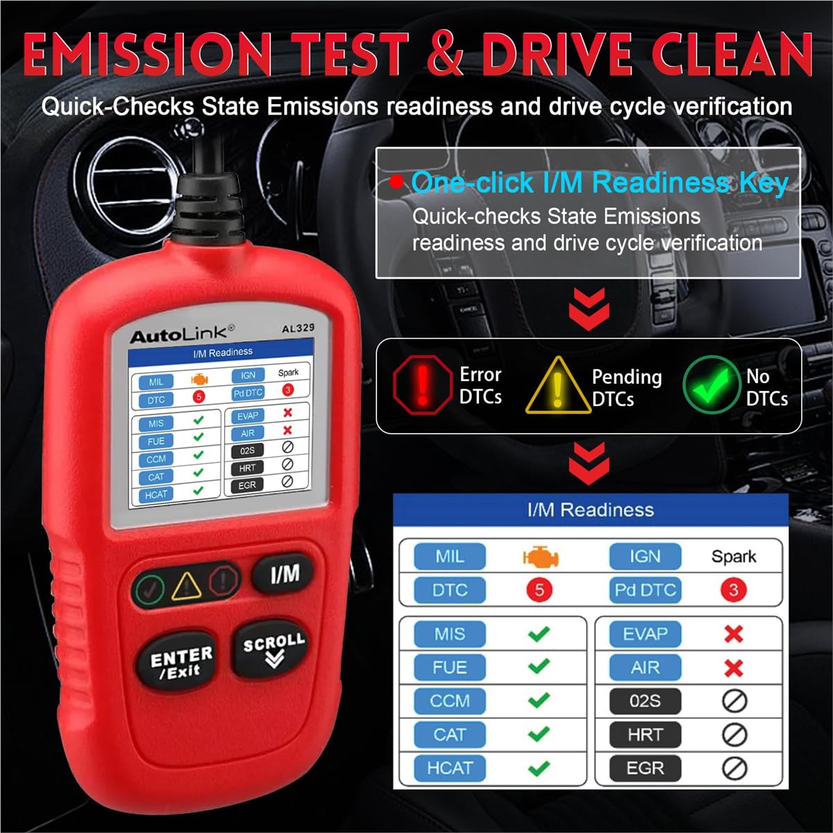 Autel AL329 rear label and casing showing durable, splash-resistant construction