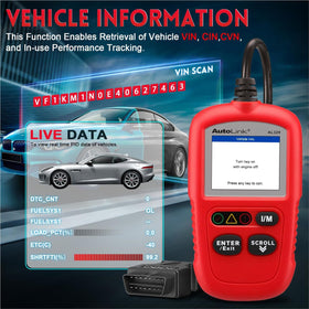 Autel AL329 next to a hand to show compact size and easy one-handed operation